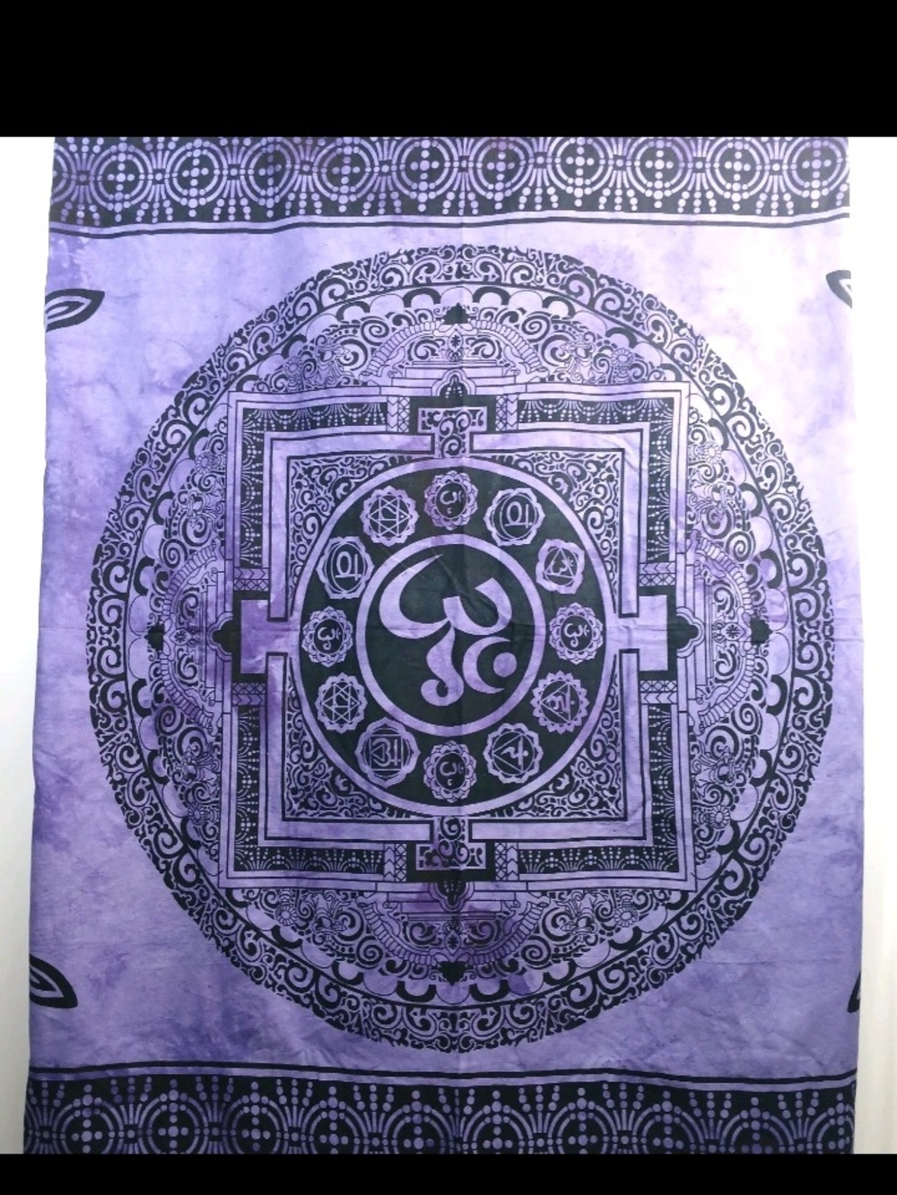 Extra Large Gypsy Rose Purple Mandala Wall Tapestry - 84x54 Inches
